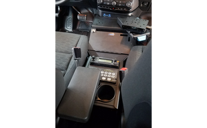 2021+ Dodge Durango Standard Console Box Kit with Printer Mount, Magnetic Phone Holder, Cup Holder, and Rear Armrest