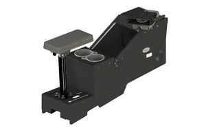 2020+ Ford Police Interceptor® Utility Short Console Box with Cup Holder, Armrest, and 6" Locking Slide Arm with Short Clevis