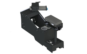 2020+ Ford Police Interceptor® Utility Short Console Box with Cup Holder, Printer Armrest, and Mongoose® XE 9" Motion Attachment