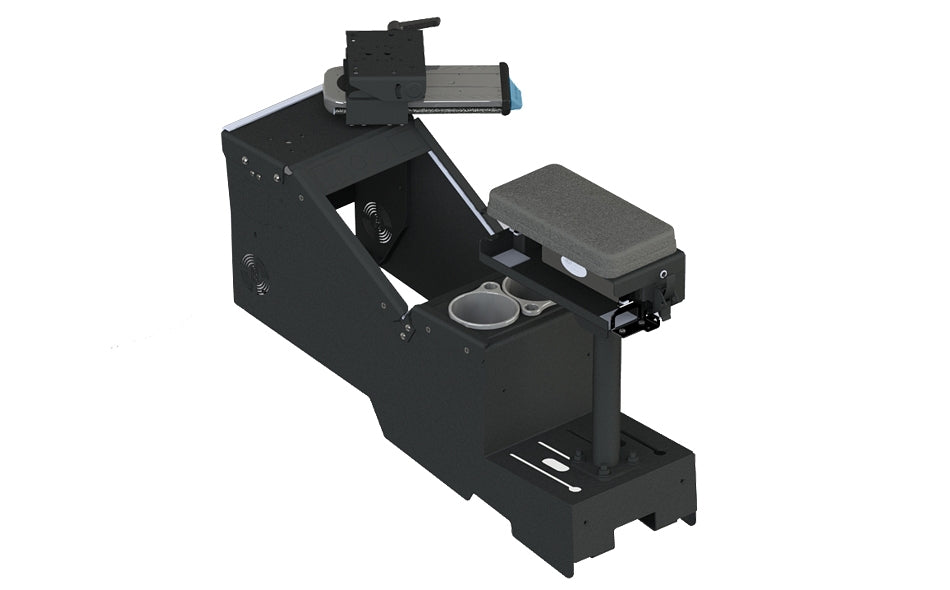 2020+ Ford Police Interceptor® Utility Short Console Box with Cup Holder, Printer Armrest, and Mongoose® XE 9