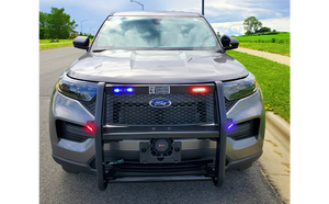 2020+ Ford Police Interceptor® Utility Push Bumper - Steel Push Bumper with Light Bar and Side Light Brackets
