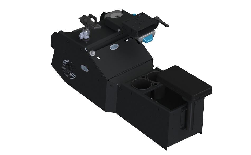2021+ Dodge Durango Standard Console Box Kit with Printer Mount, Magnetic Phone Holder, Cup Holder, Rear Armrest, and Mongoose® XLE 9