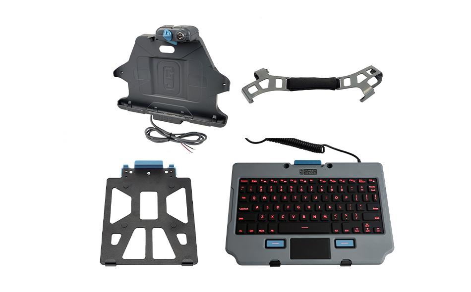 Samsung Galaxy Tab Active Pro Docking Station with Hand Strap, Rugged Lite Backlit Keyboard, and Quick Release Keyboard Cradle