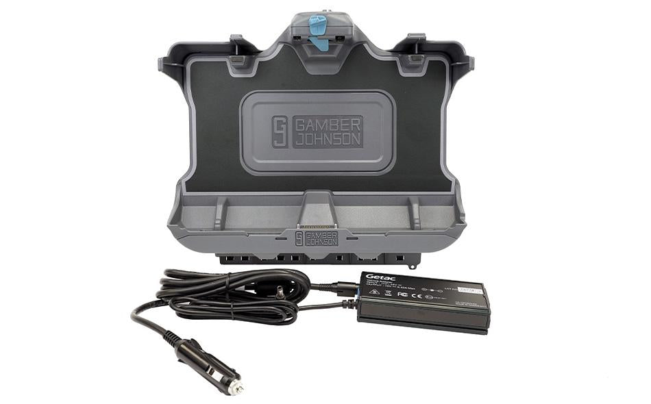 Getac F110 G6 Vehicle Docking Station with Getac 120W Auto Power Adapter with Cigarette Lighter Connector (No RF)
